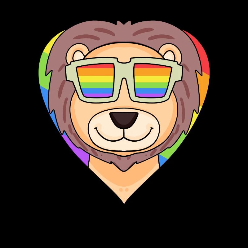 LGBT Tier Löwe Regenbogen Herz