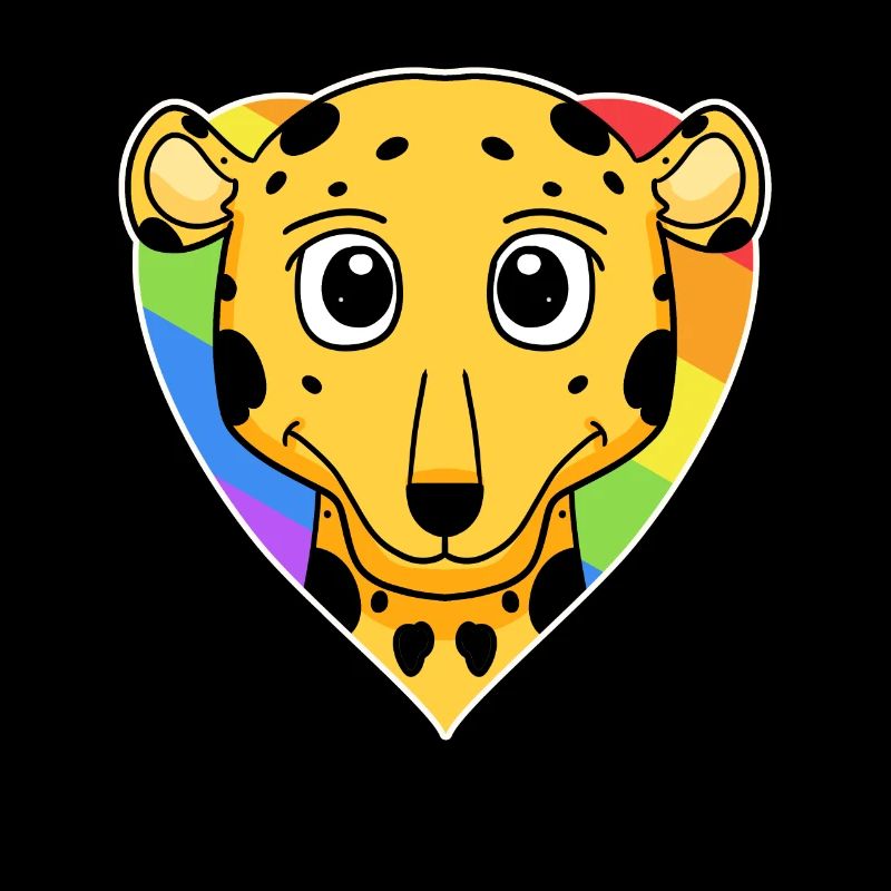 LGBT Tier Gepard Regenbogen Herz