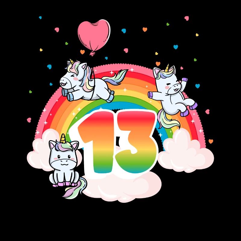 Thème Licorne arc-en-ciel du 13e anniversaire