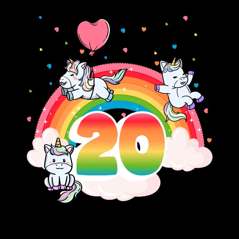 20th Birthday Rainbow Unicorn Theme