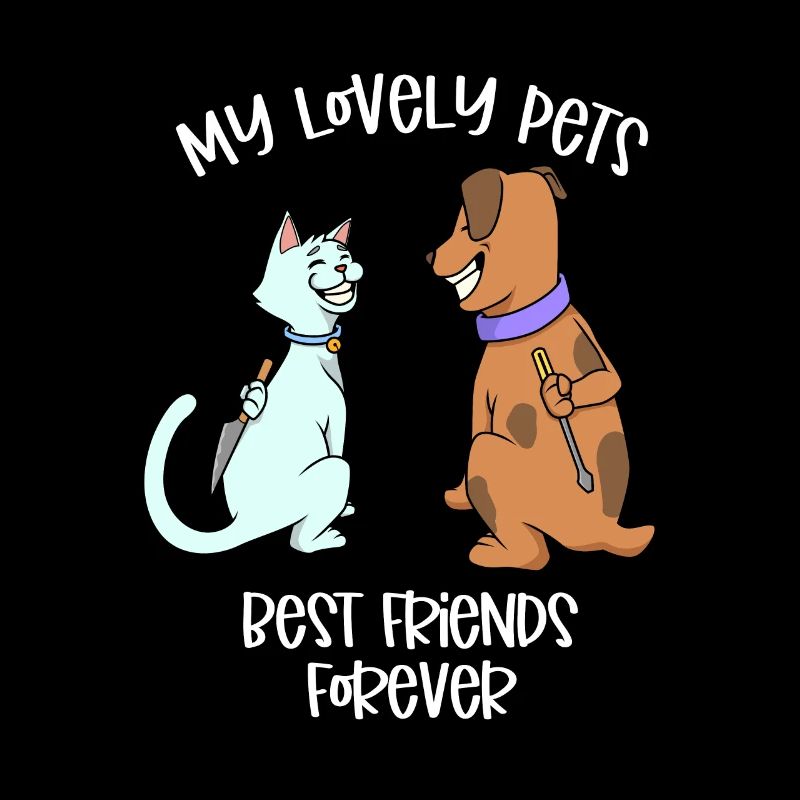 Les animaux de compagnie s’aiment - chat et chien