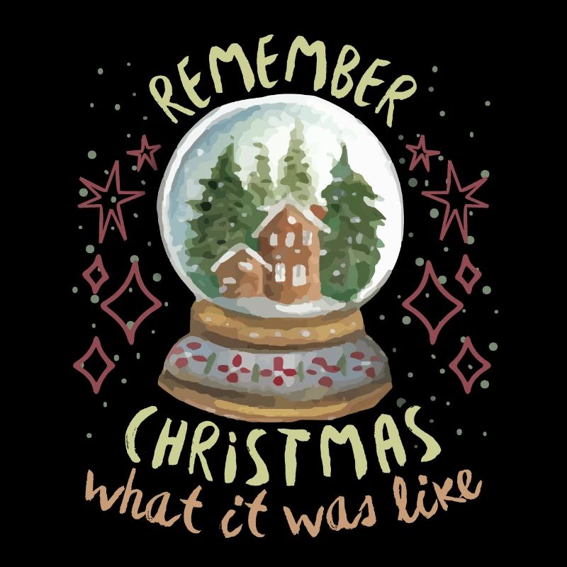 Christmas, nostalgic saying with snow globe
