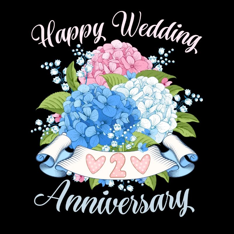 Wedding Anniversary Congratulations with Hydrangeas
