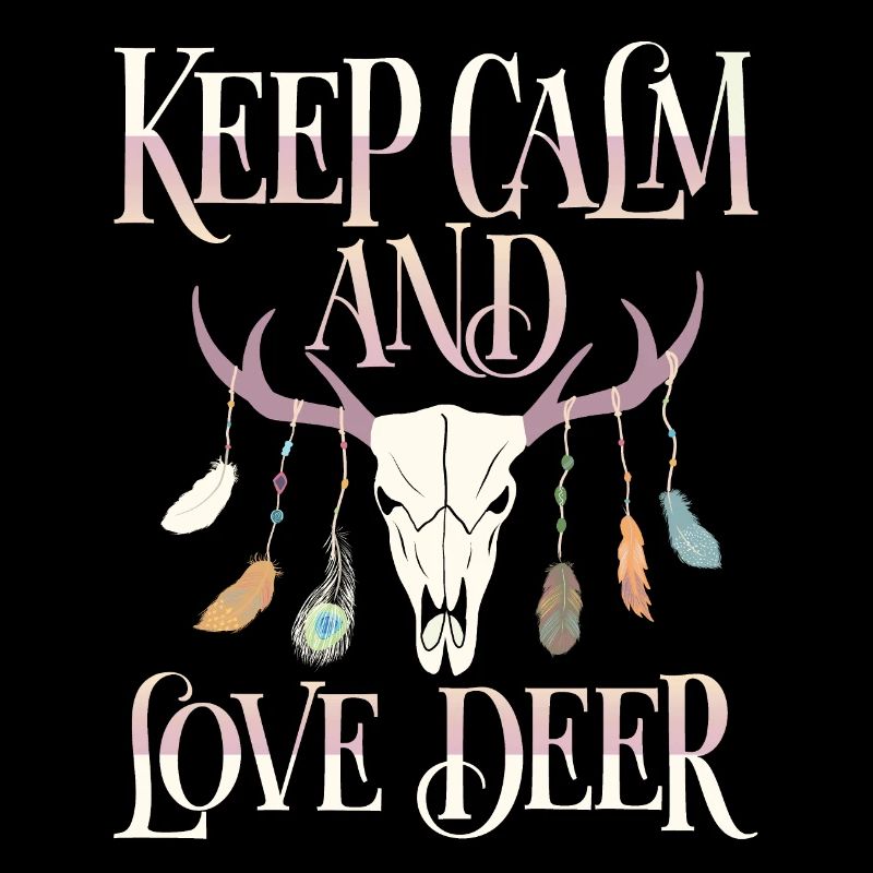 Hirschgeweih, Hirsche, Keep-Calm Spruch