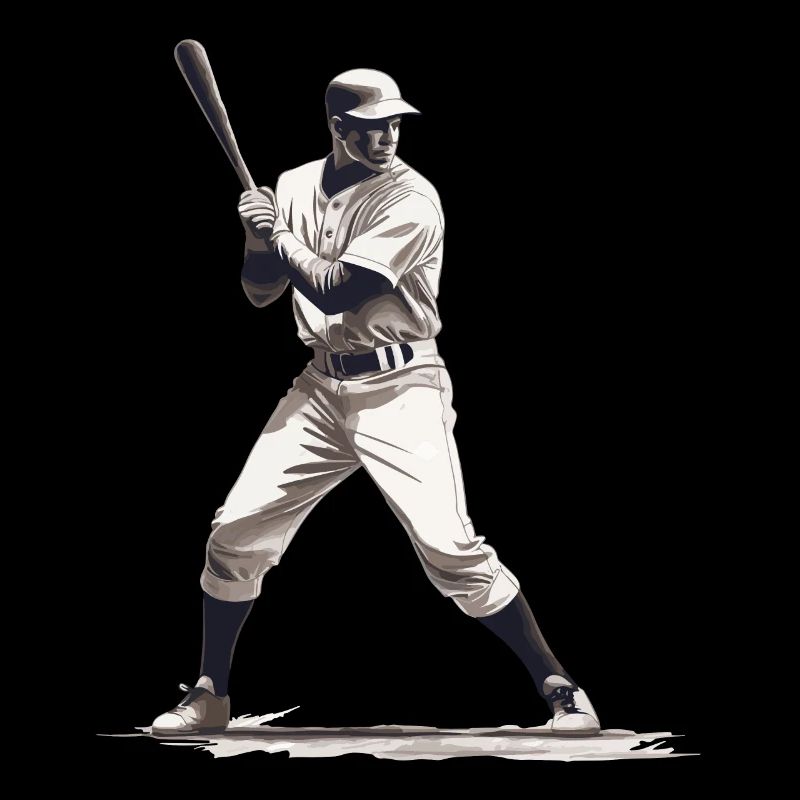 Joueur de baseball avec batte de baseball