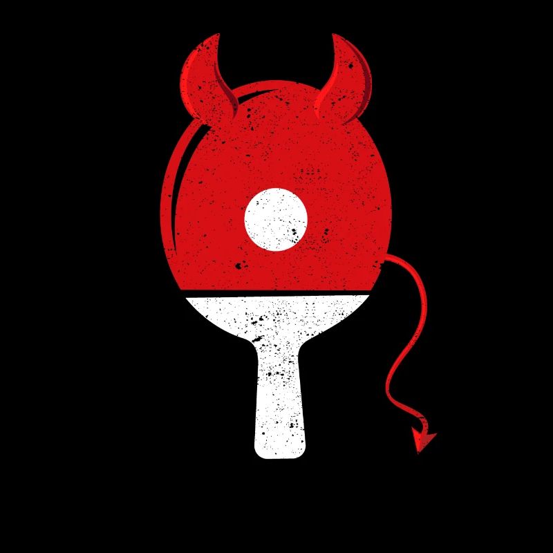 Ping Pong Devil Paddle Red Horns Funny