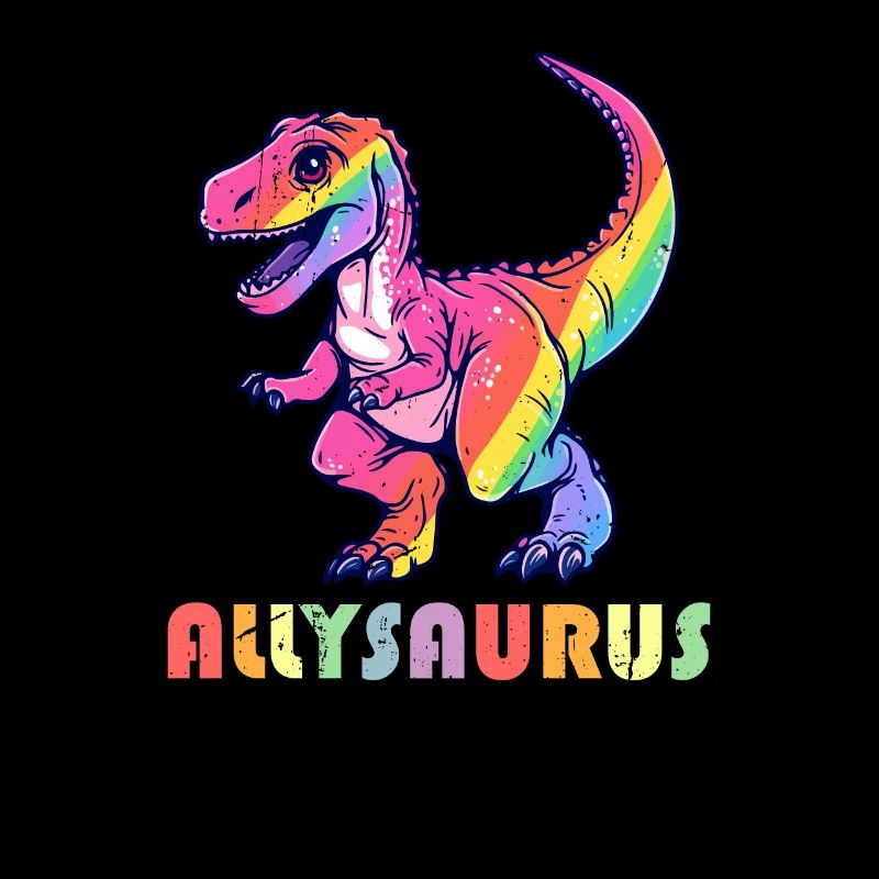 Dinosaur Allysaurus Funny Rainbow Transgender Dino