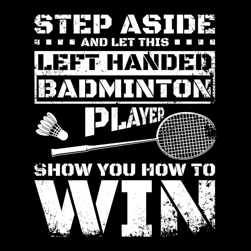 Funny left handed badminton player