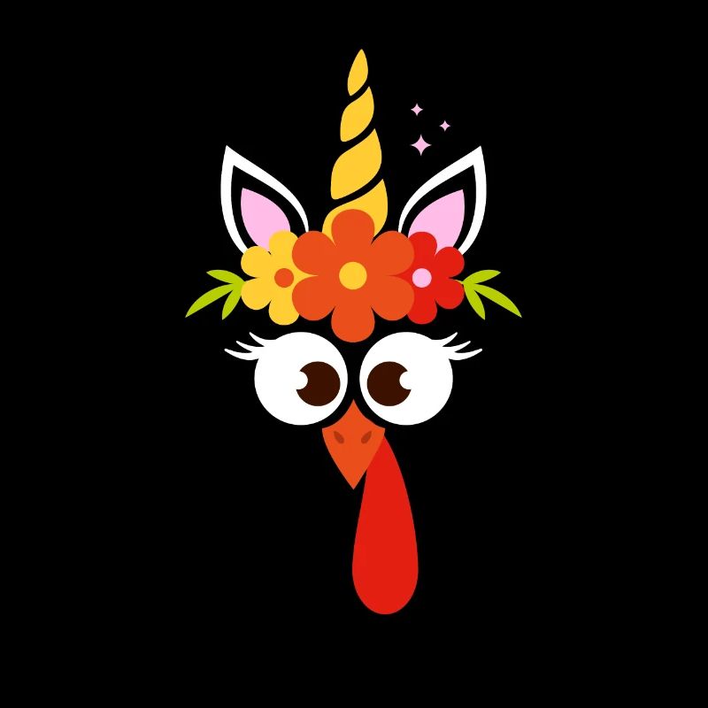 Mignon dinde Licorne Face Drôle Merci