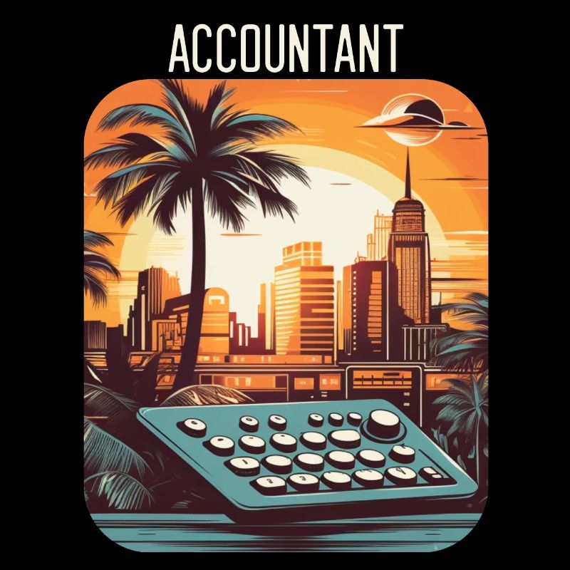 Comptable Vintage Sunset Comptabilité Graduation