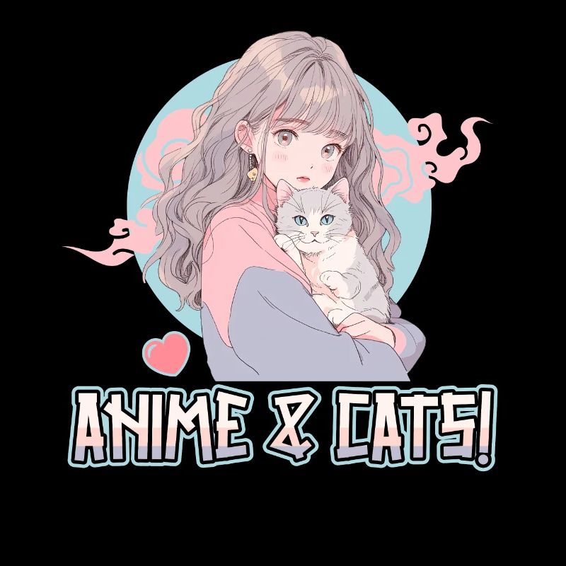 Anime and Cats Kawaii Mädchen Anime