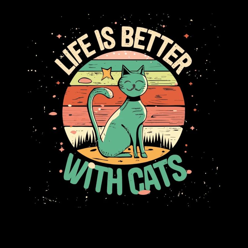 Retro Katzen-Design: Life is better with Cats