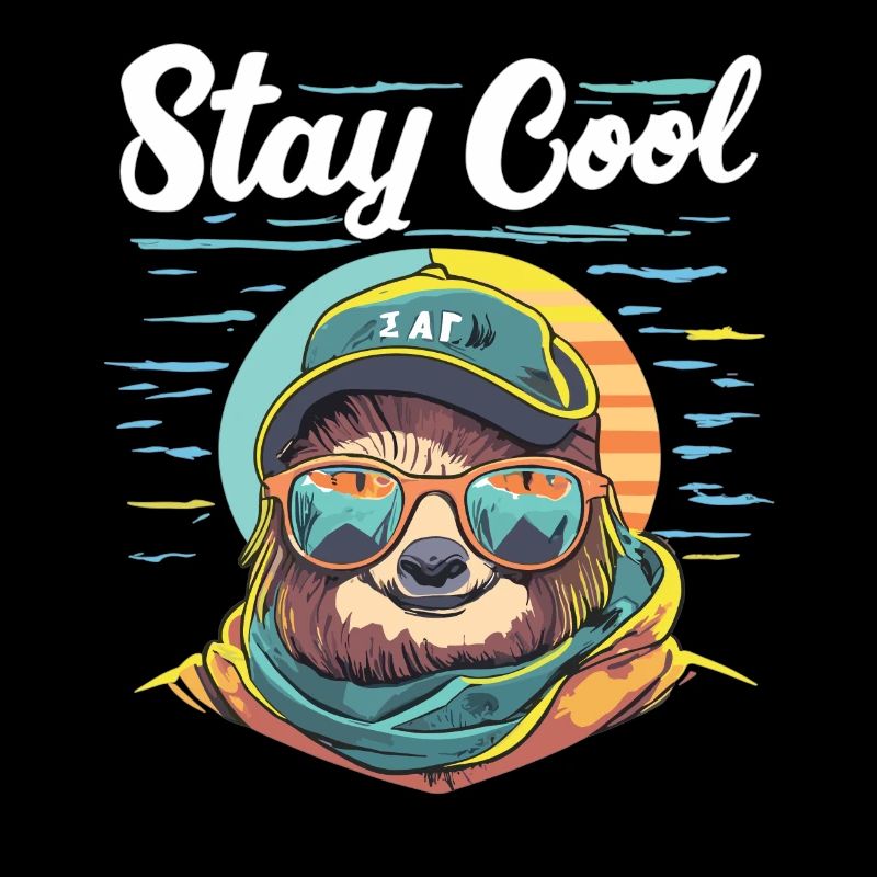 Relaxed sloth: STAY COOL