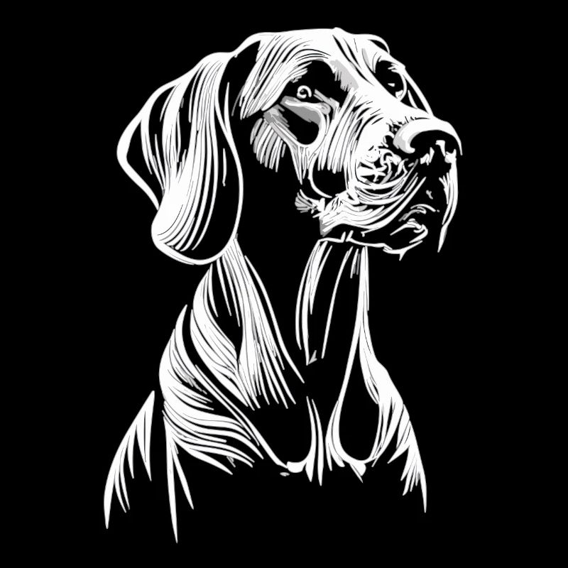 Force douce : Weimaraner en blanc pur