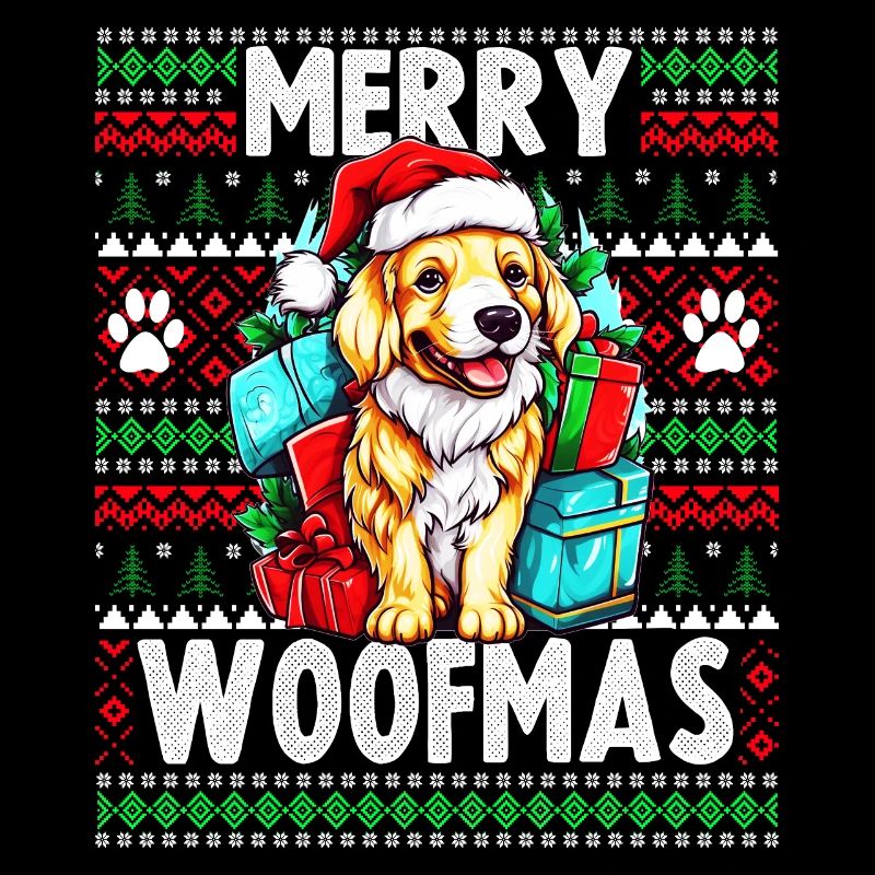 Golden Retriever Chien Drôle de Noël Vilain Pull