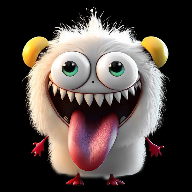 Joyeux Halloween mignon monstre langue de plaisir effrayant