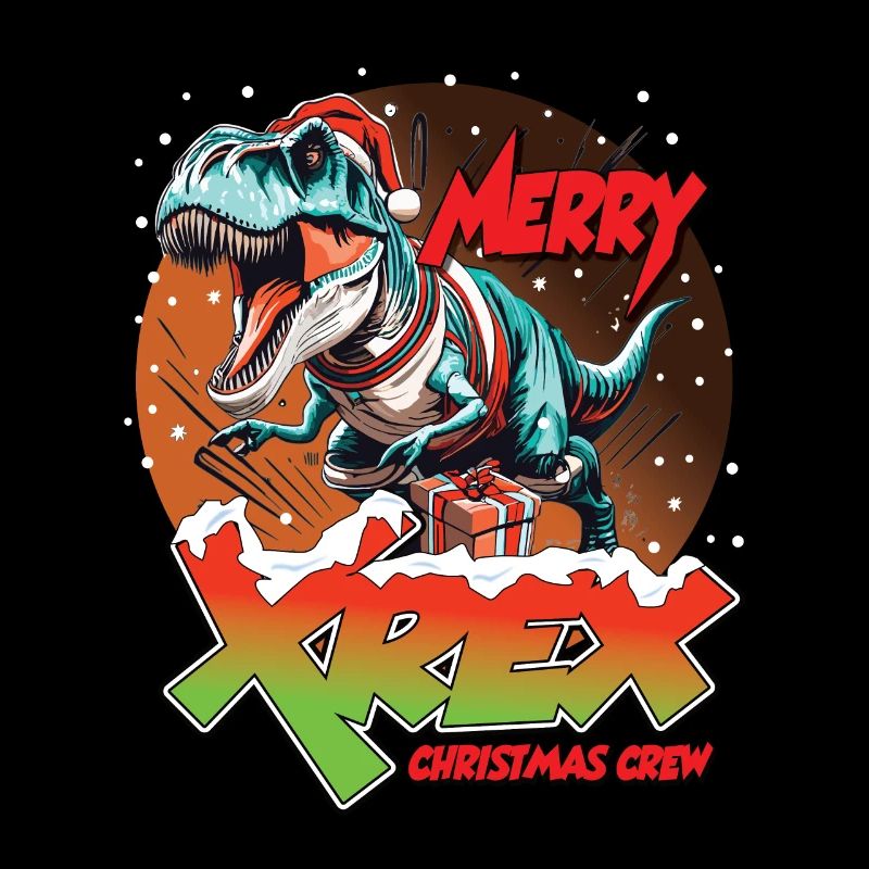 Weihnachten T-REX Merry XREX Geschenk Crew