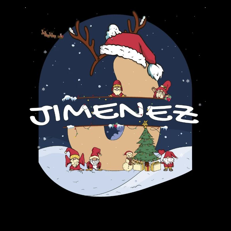 Impressionnant Jimenez nom w chapeau de père Noël dans le thème de Noël