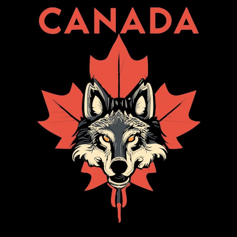 Canada Wolf Maple Leaf