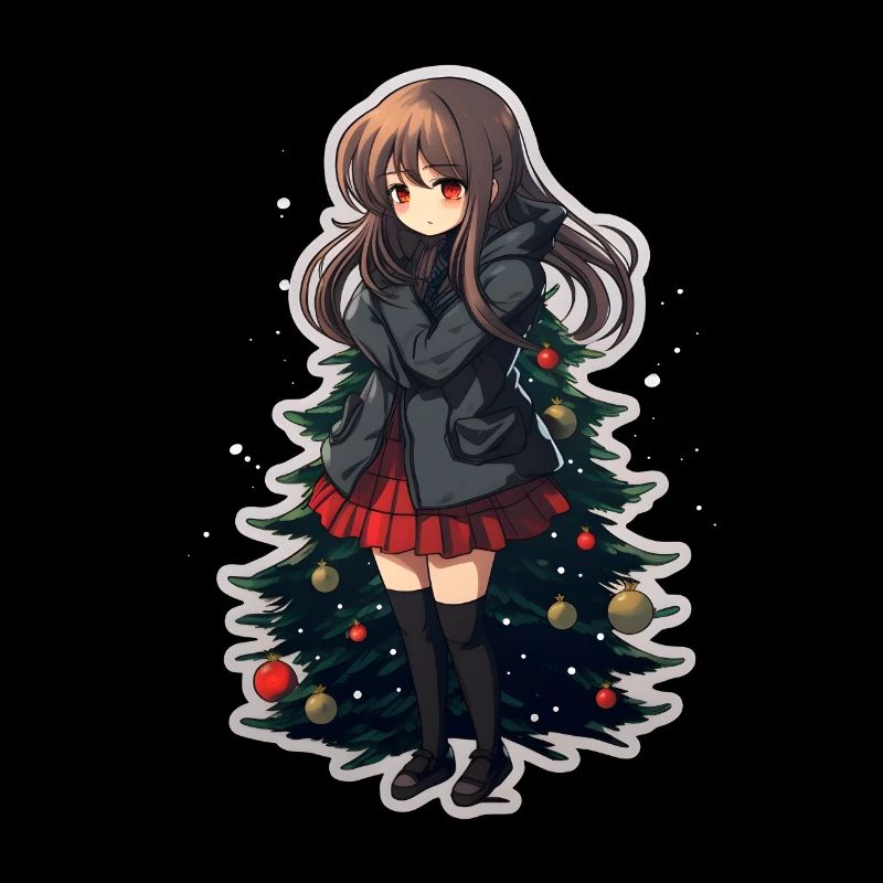 Conception de Noël Anime pour l’autocollant de Noël