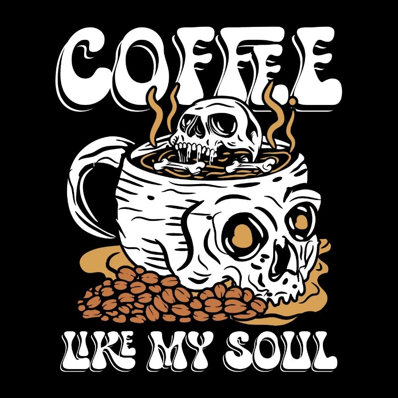 Le café comme mon âme | crâne réveil matinal