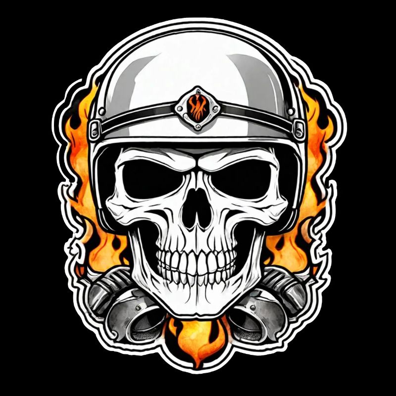 Skull - Skeleton - Skull - Motorcycle Helmet
