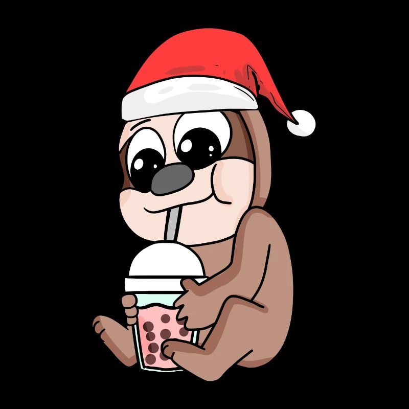Sloth Christmas Bubble Tea