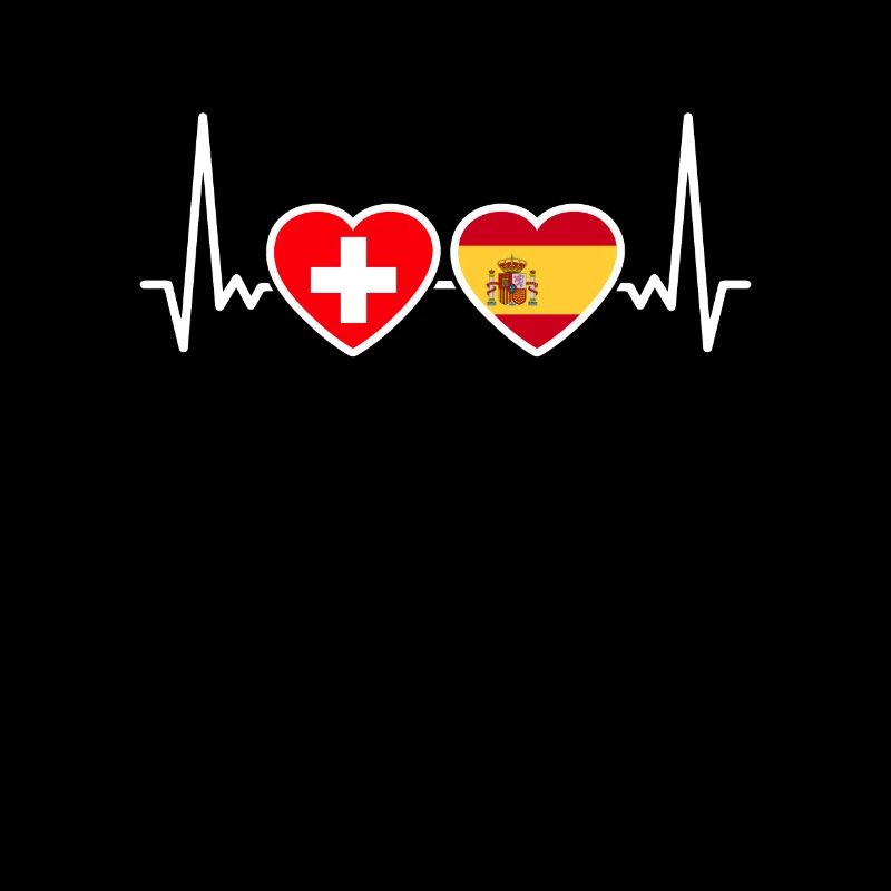 Schweiz Spanien Herzschlag Flagge Schweizer