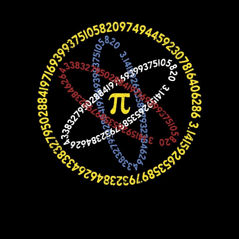 Math Lover, Pi Tag, Atom Symbol, Numbers 3.14