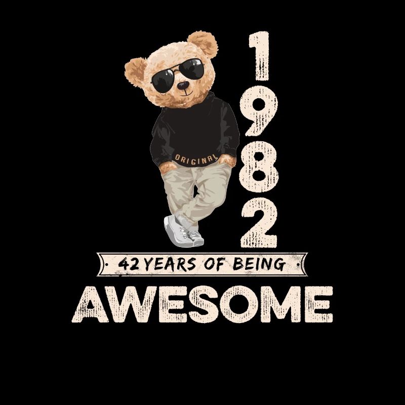 1982 Birthday Teddy Bear Being Awesome Orignal