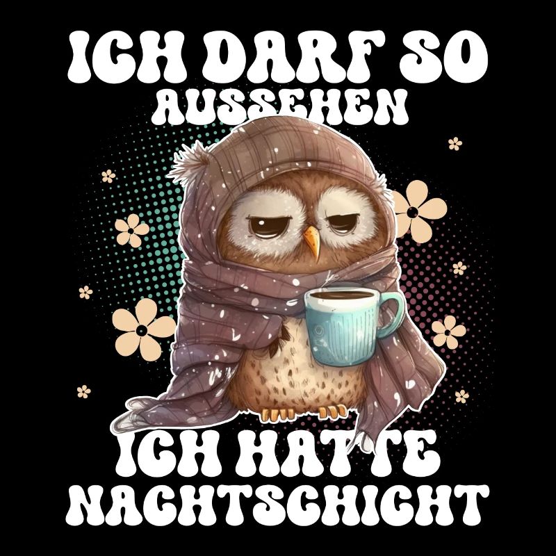 Nachtschicht Eule Kaffee Müde