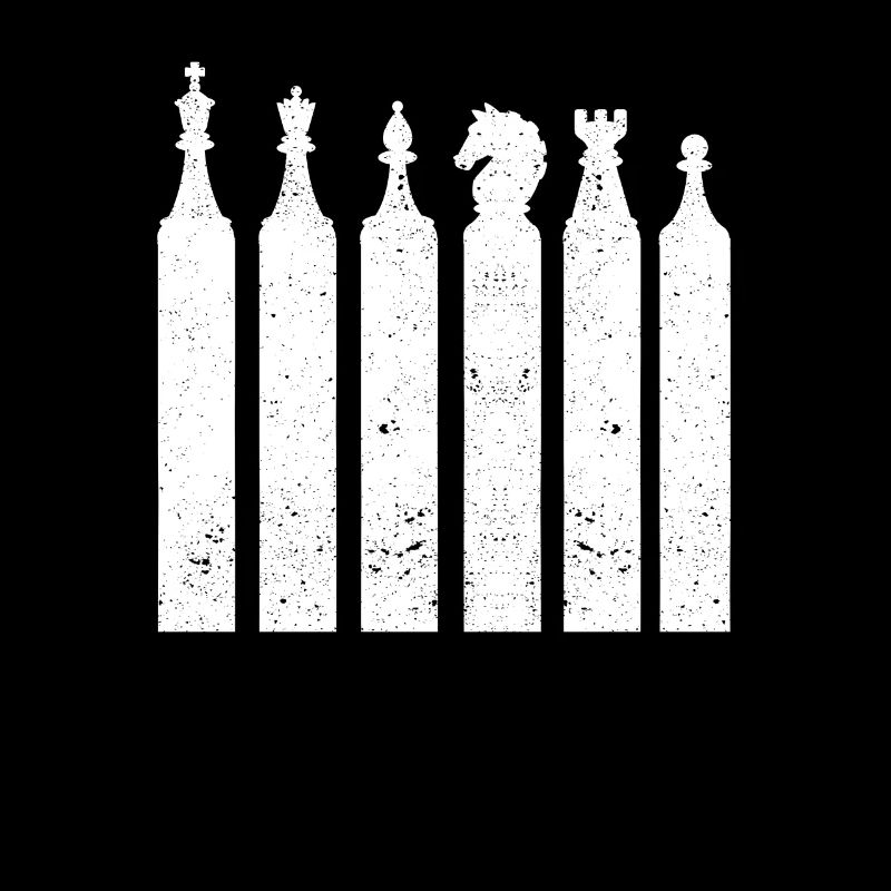Chess Pieces Silhouettes Vintage Strategy Board
