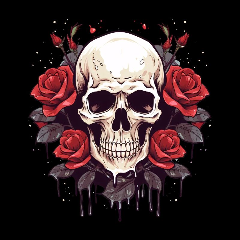 Skull Roses Goth Skull Grunge Aesthetic