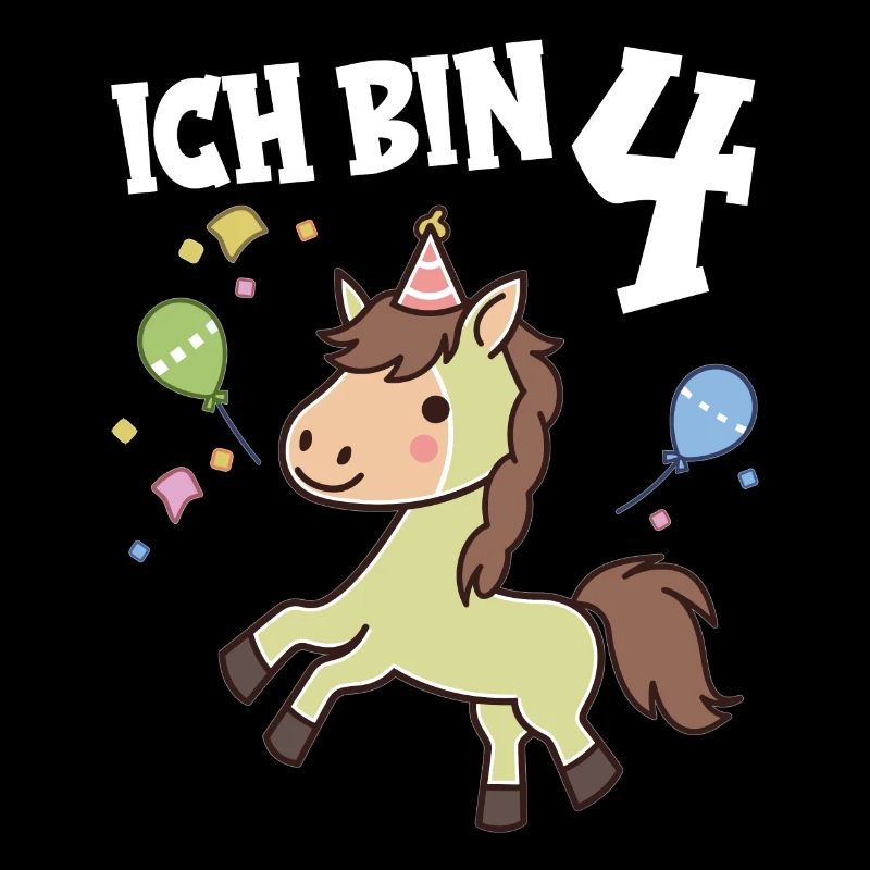 Ich bin 4 Jahre alt Pferde Pferd 4. Geburtstag