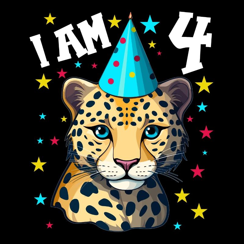 Ich bin 4 Jahre alt Leoparde Leopard 4. Geburtstag