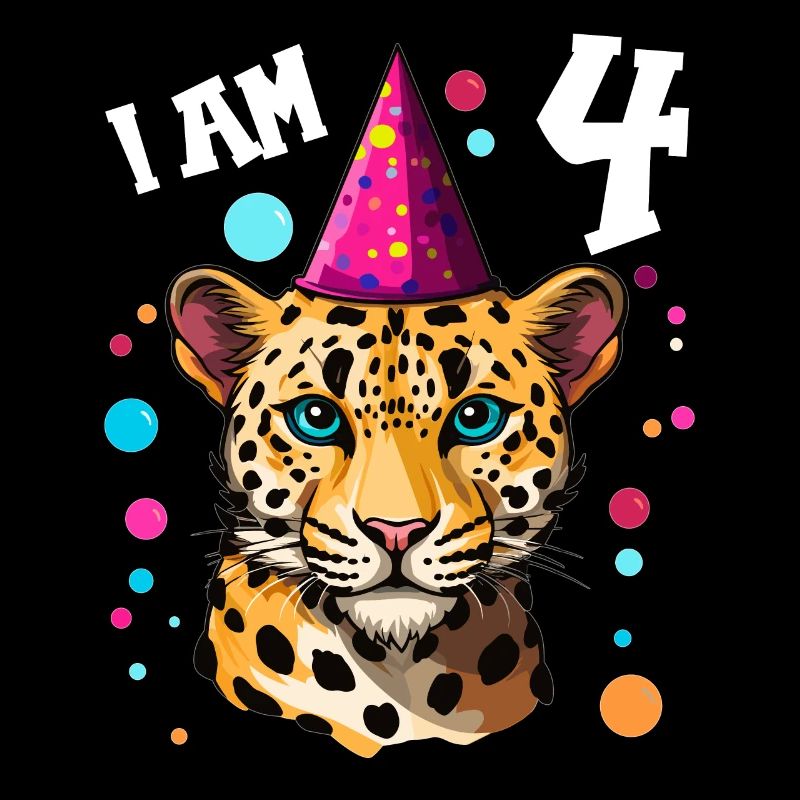 Ich bin 4 Jahre alt Leoparde Leopard 4. Geburtstag