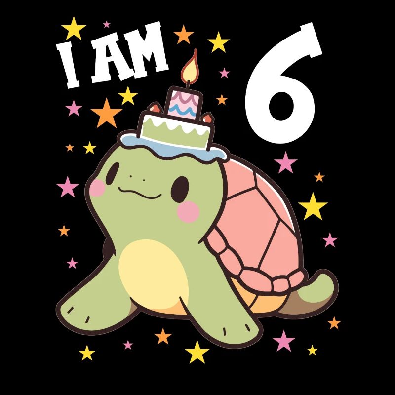 Ich bin 6 Schildkröten Schildkröte 6. Geburtstag
