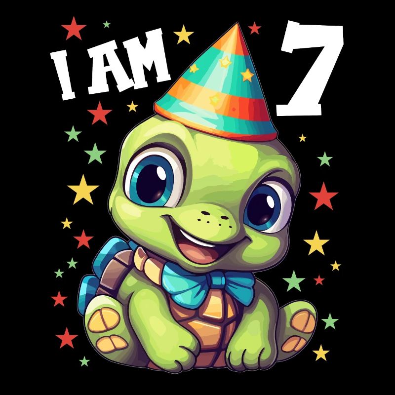 Ich bin 7 Schildkröten Schildkröte 7. Geburtstag