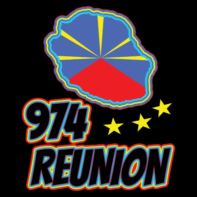 Gift Idea Flag Map Reunion Island 974