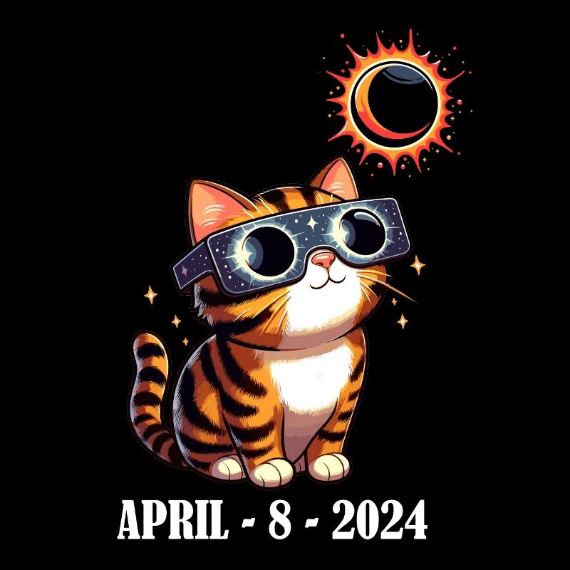 Solar Eclipse Cat April America Moon Funny