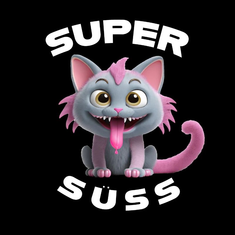 Monstre chat super mignon avec une longue langue