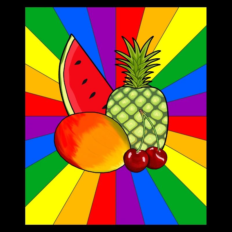 Regenbogen Sommer Früchte Obst Vegetarisch