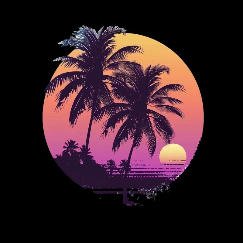 Sunny Palm Trees Sunset