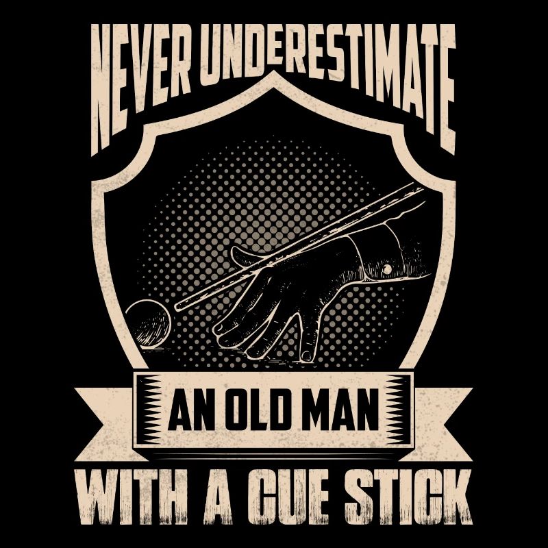 An Old Man With A Cue Stick Billard Pool Billiard
