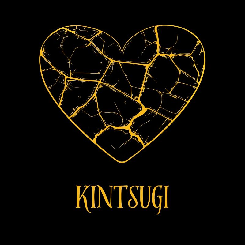 Kintsugi Pottery Golden Heart Repaired