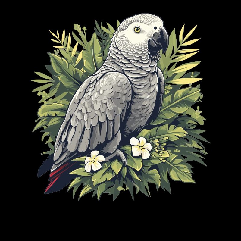 Perroquets gris d’Afrique