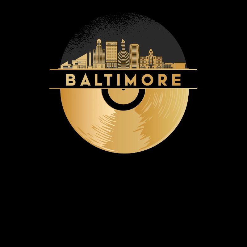 Vinyl Record Disco Music Skyline-Baltimore