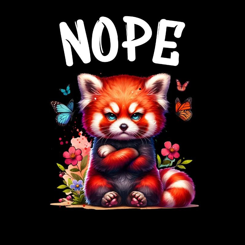 Red Panda Funny Saying Nope Fire Fox