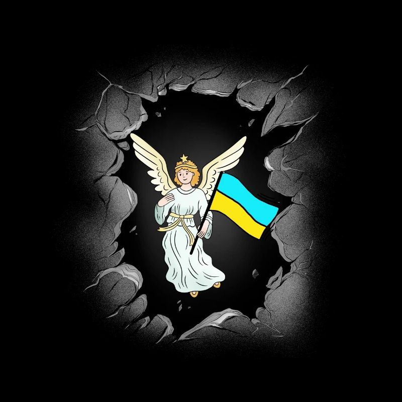 Ange Ange Gardien Drapeau Ukraine Drapeaux