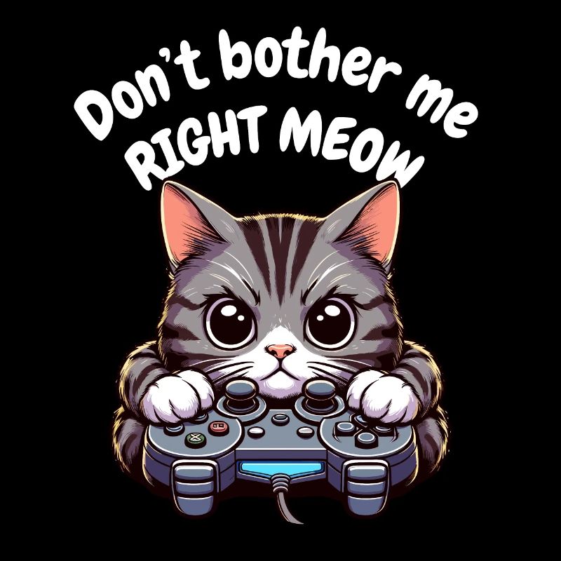 Video Game Katze Controller Gamer Zocken PC Lustig
